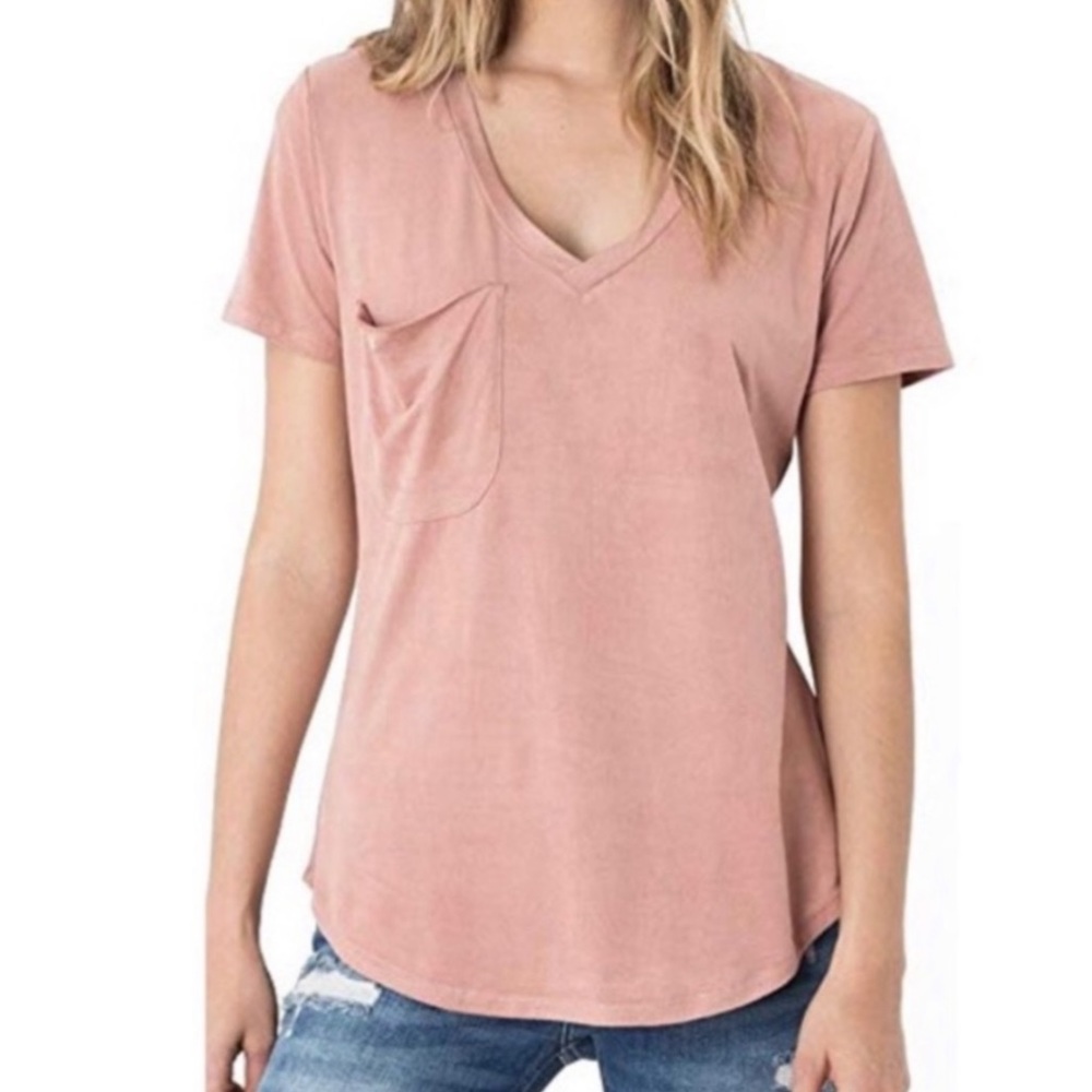 Z Supply Pink Suede Basic Tee
